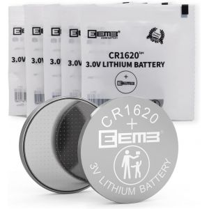 5 Pack CR1620 Batterie 3V Batterie au Lithium Bouton Coin Batterie 1620 ECR1620, DL1620 pour Montre, Bo&icirc;te &agrave; Cl&eacute;s, Calculatrice, T&eacute;l&eacute;ommande de Voiture, Jeux Mobiles, Jouets - Neuf