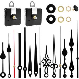 MEVRONISSHOP-2 Mecanisme Horloge Murale, Silencieux M&eacute;canisme Horloge Pile, Mouvement d'Horloge Quartz, avec 5 Paires diff&eacute;rentes Horloge Aiguilles, pour Remplacement et Rechange Bricolage d&iquest;Horloge - Neuf