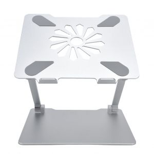 HJLIAN Support ergonomique en alliage d'aluminium pour ordinateur portable, hauteur reglable, support de refroidissement argente - Neuf