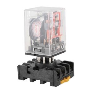 MK2P-I Coque Transparente DPDT AC220V Bobine Relais De Puissance Base De Prise - Neuf