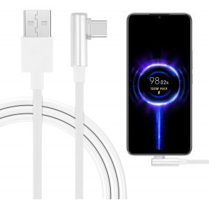 Eryi-Câble Xiaomi Usb C Charge Rapide Pour Redmi Note 10 Pro, Câble Usb Type-C 6a 120w 1.8m 90 Degrés Charge Turbo Pour Xiaomi 14/13t/12x/12t/11t Pro/11 Lite/10t/Redmi Note 13/12/11/ Mi 11 - Neuf