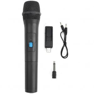 Microphone sans fil VHF universel professionnel en plastique ABS noir,microphone de réception USB - Neuf