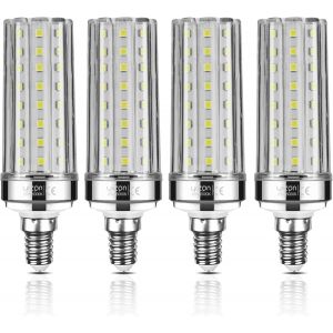 KAL-20 W Led Maïs Ampoules, E14, 150W Ampoule À Incandescence Équivalent, 6000K Blanc Froid, 2000Lm, Cri>80 +, Culot À Vis, Non Dimmable, Chandelier Ampoules Led 4 Pcs - Neuf