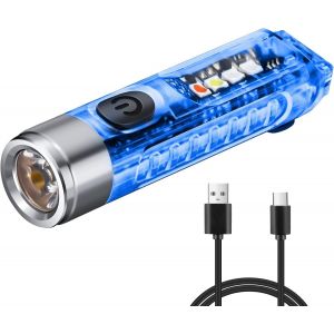 Portable Mini Lampe De Poche Led 400 Lumens - 11 Modes Lumineux, Rechargeable Par Usb, Avec La Lumière D'alarme - Torche Multifonctionnelle Pour La Marche, De La Recherche Et De La Randonnée - Neuf