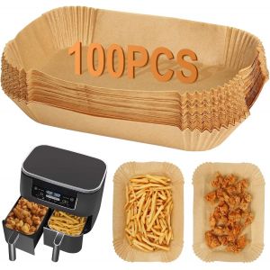 Papier Cuisson Pour Air Fryer Ninja 9,5L/7.6L, 100 Pièces Accessoire Pour Air Fryer Ninja AF300EU & Foodi Max Dual Zone AF400EU & Ninja Double Stack XL SL400EU, Papier Sulfurisé - Neuf