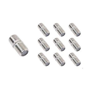 Pack de 100 Connecteur de Câble Coaxial,Rallonge de Câble Coaxial FType Adaptateur Plaqué Argent Femelle à Femelle - Neuf