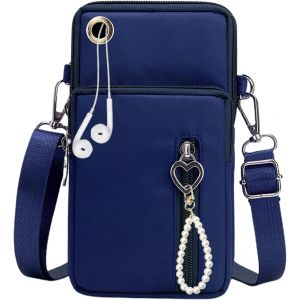 Senior-Pochette Portable Bandoulière Femme Sac Portefeuille Bleu Foncé 2Pcs, Pour Telephone Portable Petit Sac A Main[L279] - Neuf
