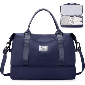 TIANYI-Sac de Voyage pour Femme,Cabine Avion Easyjet Bagage à Main Léger,Sac fourre-Tout de Sport Imperméable pour Week-End avec Compartiment à Chaussures pour Travel Gym Danse,B7-Bleu foncé - Neuf