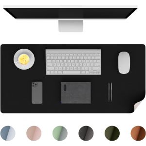 NSIECD-Sous-main de bureau, tapis de bureau en cuir PU - Grand tapis de souris antid&eacute;rapant - Tapis de bureau imperm&eacute;able - Pour bureau et maison (noir, 80 x 40 cm) - Neuf