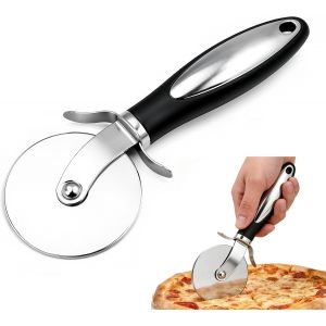Mevronisshop-Roulette Pizza, Coupe Pizza En Inox, Couteau Pizza Roulette Pour Coupe De Pizzas, Facile &Agrave; Couper Et &Agrave; Nettoyer, Coupante Couteau De Pizza Pour Coupe De Tarte, Gaufres - Neuf