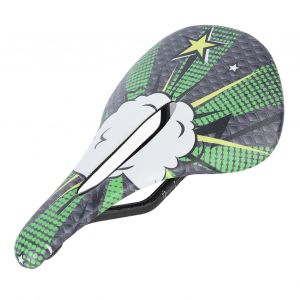 Selle De Velo De Route En Fibre De Carbone, Ultra Legere, Resistante A L'usure, Structure En Stereogel, Design Creux, Verte - Neuf