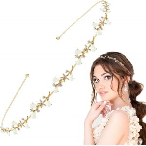 Kal-Serre Tete Mariage, Bijoux De Tete Femme Accessoires Cheveux Mariage Strass, Diademe Deco Accessoire Cheveux Mariage Serre Tête Bandeaux Headbands Courts Longs Enfant Fille - Neuf