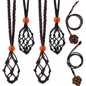 Kal-6 Collier Cristal Cage Titulaire Corde, Cordon Porte-Collier En Cristal Réglable, Pour La Fabrication De Bijoux Avec Pendentif, 35.43 Inch(900mm) - Neuf