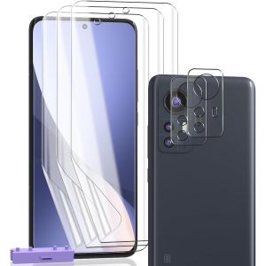 KAL-Protection Écran Pour Xiaomi 12, Film Tpu Flexible Non-Verre 3 Pièces Et Verre Trempé D'Objectif 2 Pièces. Anti-Rayures Hd Clair Protecteurs D'Écran Pour Xiaomi 12 - Neuf