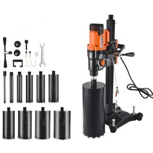 Carotteuse &agrave; Diamant Diam&egrave;tre de Per&ccedil;age 20-254 mm-Duoku-Perceuse &agrave; B&eacute;ton sur Pied 2500 W-2 Vitesses 535/920 tr/min - Neuf