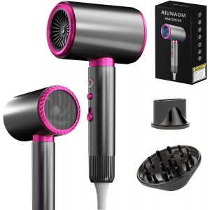 S&egrave;che-Cheveux Ionique S&eacute;chage Rapide Avec Fonction Froid/Chaud, 3 Vitesses 2400w Silencieux Et Puissant, Concentrateurs & Diffuseur, Parfait Pour Maison, Salon Et Voyage - Neuf