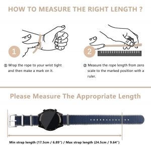 Nato Bracelet pour Largeur de 20mm,Confortable et Respirant,Remplacement Bracelet Montre Nylon balistique pour Hommes Femmes-Noir - Neuf