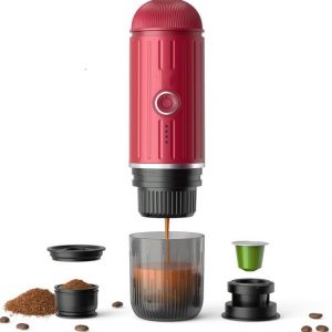 PSME2218B, machine &agrave; caf&eacute; mobile 100 W 2 en 1, capsule + poudre de caf&eacute; chauff&eacute;e &agrave; 88-92 &deg;C, extraction sans fil, autonomie &eacute;lev&eacute;e, puissance de 150 tasses, batterie 7500 mAh - Neuf