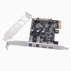Adaptateur de carte PCIE USB 3.2 Gen1 5 Gbit/s de type C Carte PCI Express 2 ports USB A + 2 ports Type-C/USB3.2 PCI- - Neuf