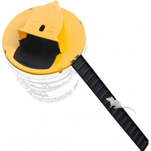 Piège à souris à couvercle basculant et glissière inclinée pour intérieur et extérieur sans seau 30 souris capacité système de réarmement automatique usage multiple - Neuf