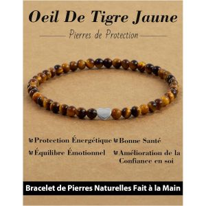 Bracelet Femme, Pierre Naturelle De 4 Mm Avec Perles De C?Ur En Or Et Argent 925, Cadeau De Bijoux Pour Femmes, Bracelets De Yoga Avec Pierres De Gu&eacute;rison En Cristal - Neuf