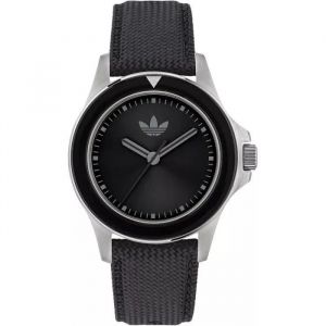 Montre Adidas - Mixte - Aofh23016 - Noir Cuir - 44mm - 5 Bar - Neuf