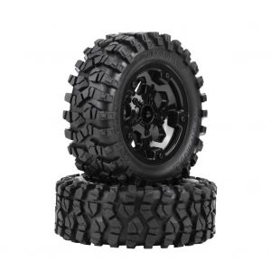 Lot de 2 pneus TPR avec moyeux et roues pour voiture/crawler/jeep RC HG -P402/P601 1:10 - Neuf