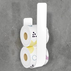 YEMAESRE-Porte Papier Toilette, Rangement Support Papier Toilette Mural Pour 3 Rouleaux, Porte Papier Wc Sans Percage, Blanc - Neuf