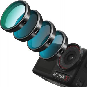 Subzonal-Lot De 4 Filtres D'objectif Pour Dji Action 5 Pro/4/3, Cpl Nd8 Nd16 Nd32, Filtre Polarisant &Agrave; Densit&eacute; Neutre, Verre Optique Hd Multicouche Pour Accessoires De Cam&eacute;ra D'action Dji Osmo - Neuf