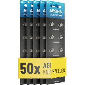 50X Pile Ag1 Lr621-1,5V Alcaline &Eacute;tanche Avec Longue Dur&eacute;e - Lr60 / Sr60 / 1175S0 / 164/602 / 364 / V30 / Sr621 - Pile Bouton Ag1, Piles Ag1, Pile Lr621 Pour Montre, Pile Sr621Sw[Z541] - Neuf