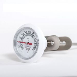 HJLIAN Thermometre a cadran a lecture instantanee, a clipser, pour mousse de lait, pour salon de the, cafe, blanc - Neuf