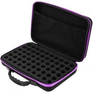 Stockage D'Huiles Essentielles - 60 Grilles D'Huiles Essentielles &Eacute;tui De Transport &Eacute;tui Rigide &Eacute;tui De Voyage Pour Huiles Essentielles Sac D'Huiles Essentielles Organisateur Pour Bouteilles(Violet) - Neuf