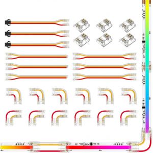 Cob 3pin 10mm Spi Rgb Kit De Connecteurs Led Transparents Connecteurs En L&iquest;L/R&iquest;Connecteurs Unilat&eacute;ral/Belv&eacute;d&egrave;re Avec Fil Connecteur Platine &Agrave; Fil Avec Sm Femelle Connecteurs Platine &Agrave; Platine - Neuf