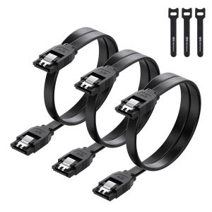 KALANKA-Lot de 3 Cable Sata 3, C&acirc;ble Sata III 45 cm de Ensemble 3 Pi&egrave;ces SATA III 6.0 Gbps, noir - Neuf
