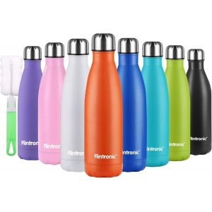 Eryi-Bouteille Isotherme, 500 Ml Bouteille D'eau En Acier Inoxydable, Isolant Sous Vide À Double Paroi, Bouteilles Chaudes/Froides Sans Bpa Et Écologique, Avec 1 Porte-Gobelet Et 1 Brosse - Neuf