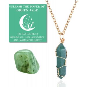 Kal-Collier En Pierre De Lune - Amour Lunaire - Fil Arbre De Vie Fait Main Plaqué Platine/18 Carats Or,Pendentifs En Forme De Hexagonale En Cristal Naturel Et Chaîne De 50cm,Cadeau Pour Elle - Neuf