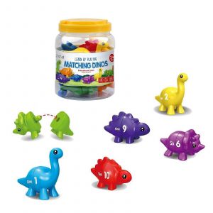 Jouet éducatif d'association de dinosaures pour enfants, jouet d'apprentissage des nombres, jouet de cognition des couleurs, jouet de coordination ?il-main pour enfants-2 - Neuf