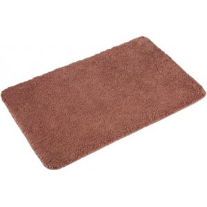 Tapis de WC Moelleux (50x80 cm)-Tapis de Bain en Microfibres Douces-Antid&eacute;rapant & Lavable-Tapis de Bain (Marron) - Neuf