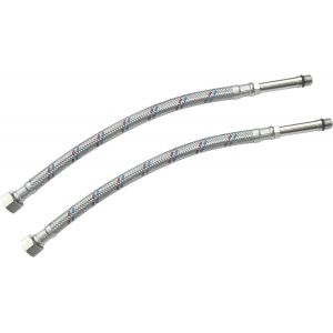 KALANKA-- C51112 - Lot de 2 flexibles/raccords femelle 3/8''- mâle M10 bassin de cuisine monobloc - longueur 300mm - flexible de raccordement pour mitigeur - flexible d'alimentation sanitaire - Neuf