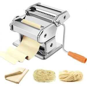 Machine à Pâtes Fraîche en Acier INOX pour Faire Pâtes à Lasagne, Spaghettis, Tagliatelles, Laminoir à Pâte en 6 Épaisseurs de[126] - Neuf