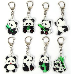 Kal-Porte-Clés Panda Pendentif Acrylique Panda Porte Clé Dessin Animé Anniversaire Cadeaux Porte-Clés Ornement Animal Pendentif Clé 16 Pièces - Neuf