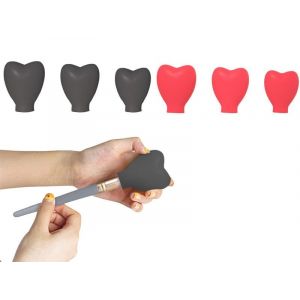 6 Capuchons En Silicone Pour Pinceaux De Maquillage, Blush, Poudre Bronzante Et Maquillage, Noir Et Rouge - Neuf
