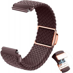 Tressés Sport Bracelet Pour Homme Femme,Sport Élastique Tissées Nylon Remplacement Bracelet Magnétique 22mm 20mm-Violet - Neuf