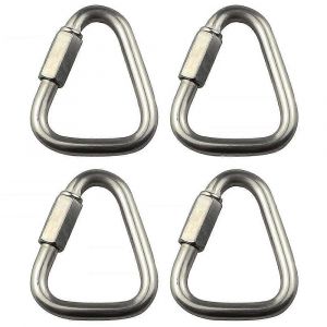 Fermoir En 4 Morceaux De 5mm En Acier Inoxydable Lourd Triangle De La Boucle De La Corde De La Cha&icirc;ne De Sac &Agrave; Dos Trousseau Clip Crochet - Neuf