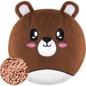 Jgd-25 X 25 Cm Bouillote Pour Micro-Ondes Pour La Douleur Musculaire, Chaleur Th&eacute;rapie Par Froid Pour Massage, Par Exemple Dos, Ventre &iquest; Coussin Chauffant - (Ours Brun) - Neuf