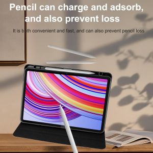 Case Pour Xiaomi Redmi Pad Pro & Poco Pad 12.1"" Coque Avec Emplacement Pour Stylo & Support Rotatif,Cuir Pu + Acrylique Transparent - Neuf