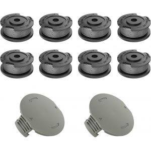 Bobine de fil,pour coupe-bordure sans fil Bosch EasyGrassCut 18,23,26. Bobine de fil Ø 1,6 mm longueur 4,8 m,compatible avec Bosch F016800569 (8 bobines,2 couvercles de - Neuf