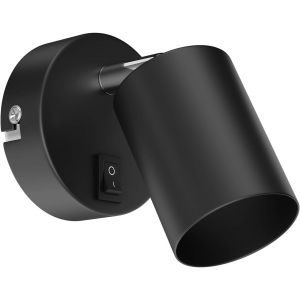 KALANKA-Applique WAIKA, interrupteur, noir mat, ronde, 1x GU10 max. 60W - Neuf