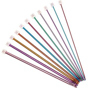 11pcs Crochet Jeu De 2mm-8mm, Tunisie Afghanistan En Tricot Crochet Ensemble, Coloré En Aluminium À Tricoter Outil Des Accessoires, Des Aiguilles À Tricoter Pour Les Débutants, 11 Tailles - Neuf