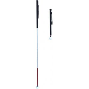 meimie-Bâton Blanc 4 Sections Pour Aveugle En Aluminium Télescopique, Avec 2 Boule Tournante À Roulement - Neuf